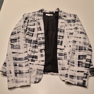 Kenar Black and White Sz M Patterned Blazer